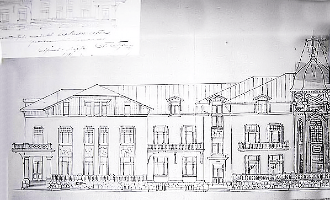 Архитектурная схема новой больницы в Ливадии (арх. Г.П.Гущин)