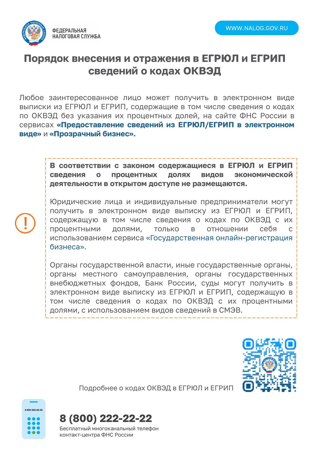 Информация от ФНС