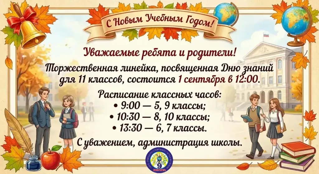 Объявление о расписании